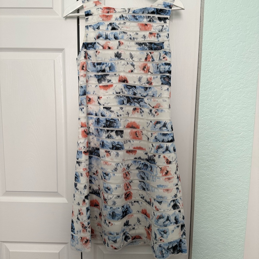 Ann Taylor Floral Banded Dress Striped